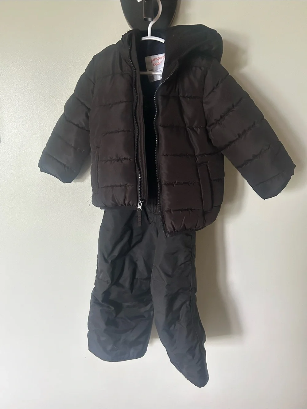 Toddler Black Puffer Jacket and Snow Pants Set